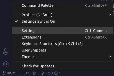 Settings in Vscode